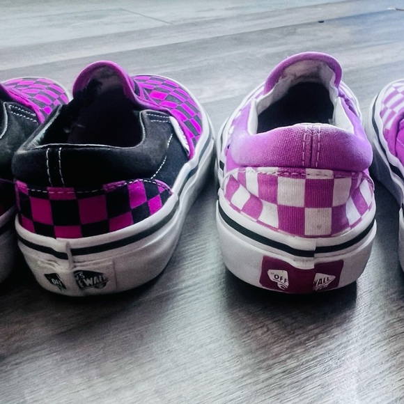 Vans Bold Pink and Black Checkered Slip-Ons Girls Size 13-13.5 EUC Pink - Picture 3 of 5